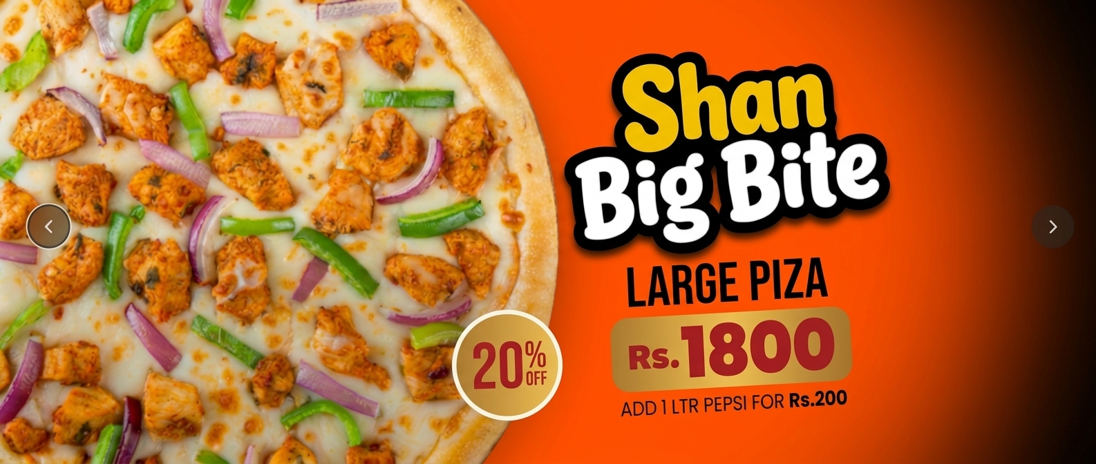 Shan Big Bite - Large pizza 22% Off